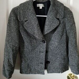 Bebe 3 Piece Black & White Tweed Suit